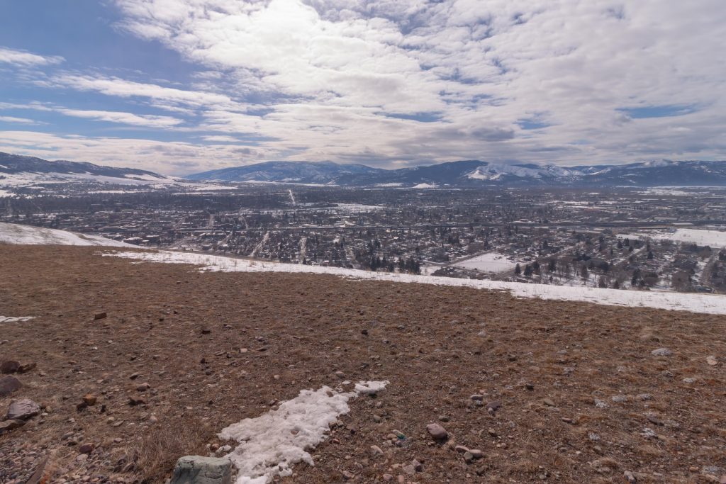 Looking south on to Missoula from Waterworks Hill